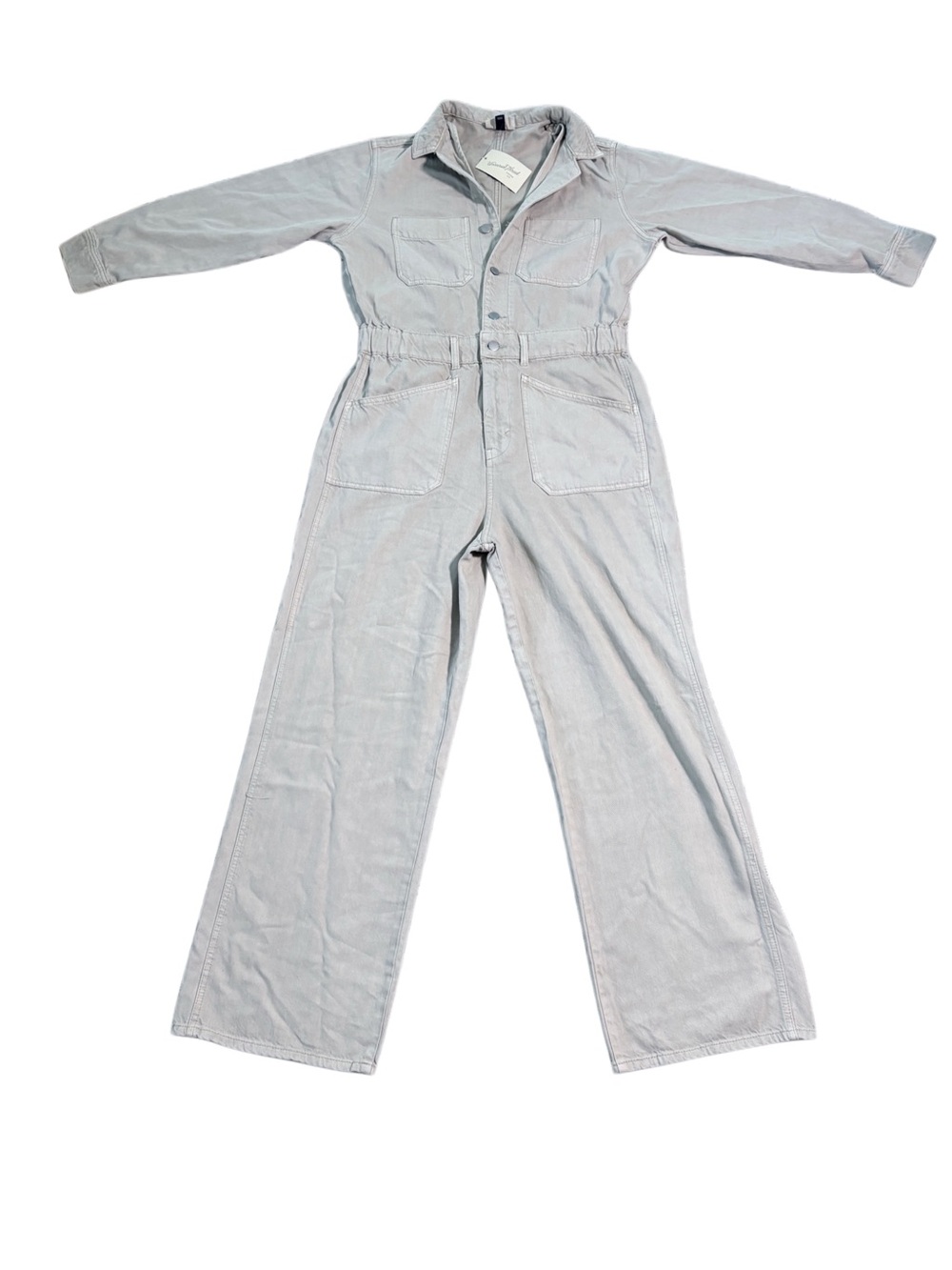 NWT Universal Thread Mushroom Gray Denim Utility Jumpsuit Size 12 Reg - Picture 7 of 14